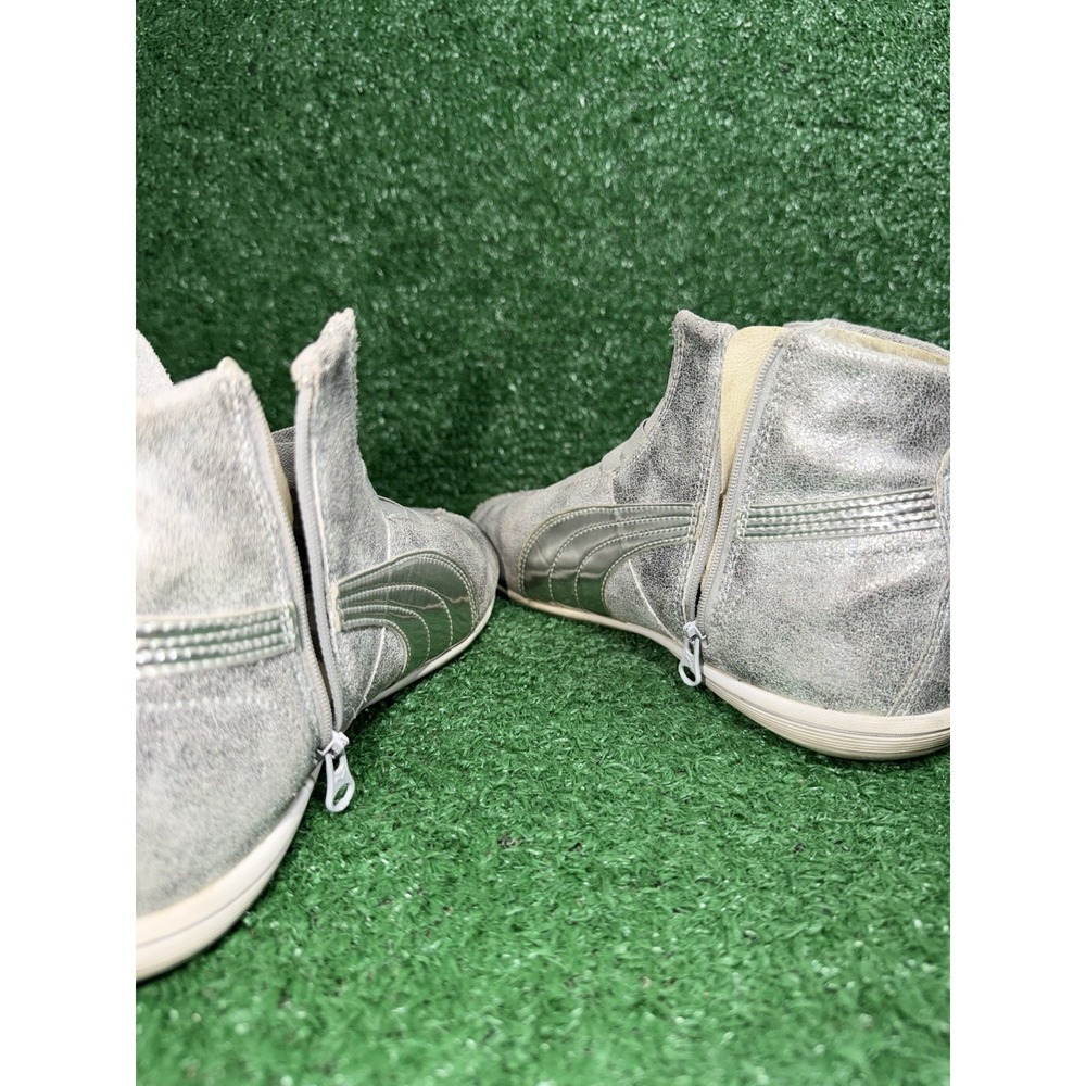 Rare Puma Eskiva Mid Silver Leather Shoes Boxing Sneakers Vtg Womens Size 7 US - Picture 7 of 12
